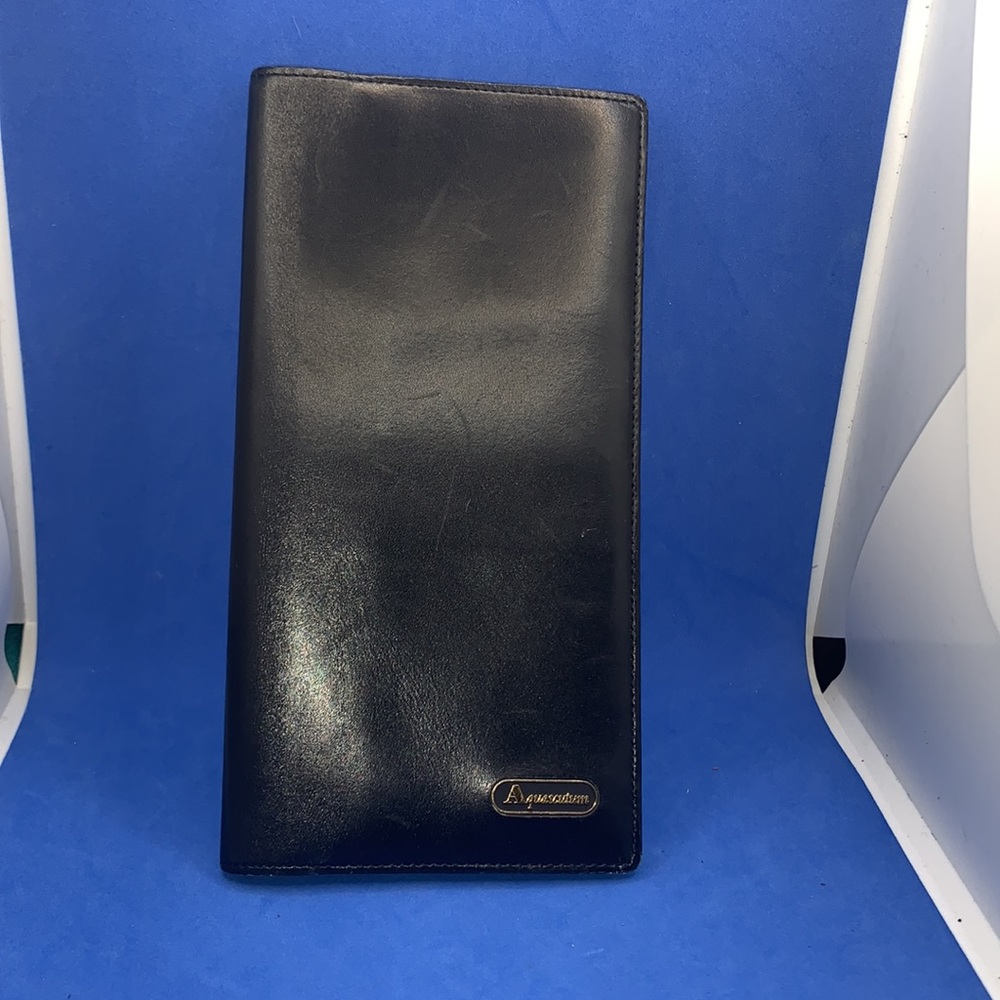 AQUASCUTUM of London Leather and Plaid Wallet new